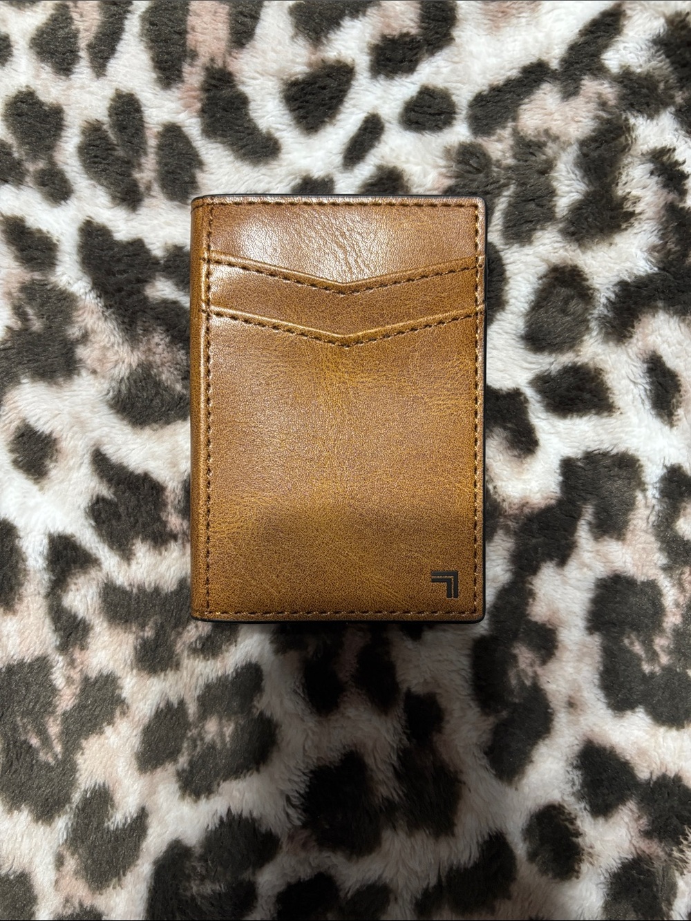 Sharper Image Brown Leather Card Wallet NWOT